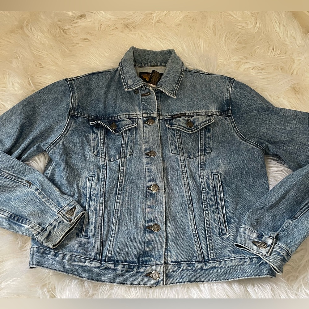 Genuine Harley-Davidson Womens Light Wash  Cotton Jean Jacket size L. - Picture 2 of 13